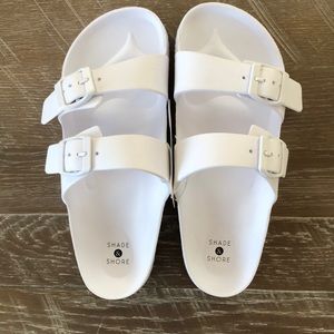 White Double Strap Pool Sandal 7